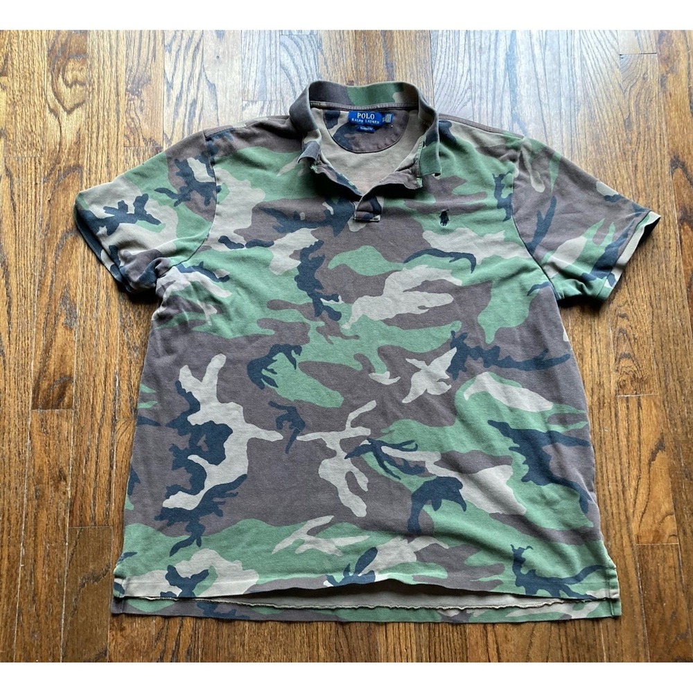 Polo Ralph Lauren Polo Shirt Mens Size 2XL Camo Classic Fit Woodland